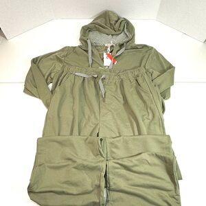 Pea Green Hooded Sweatsuit Set